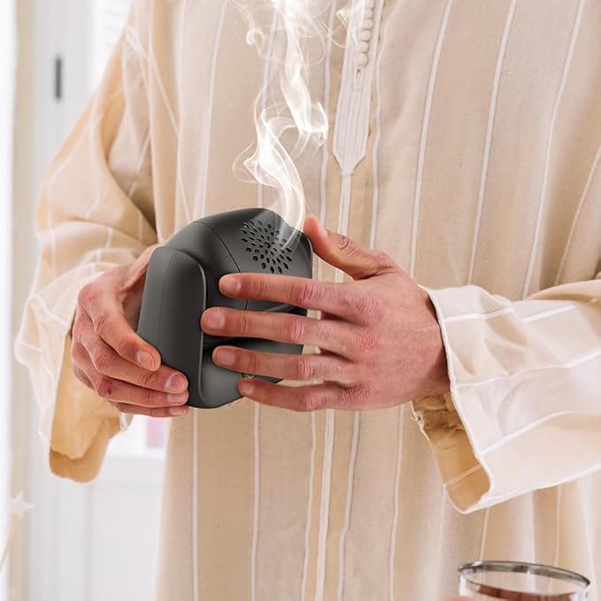 Rotational Electric Incense Burner – Automatic Bakhoor Burner with 360° Rotation | Smokeless, Elegant Home Fragrance Diffuser
